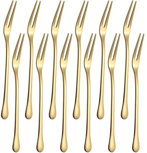 Mini Fruit Forks Stainless Steel Set of 12 Dessert Salad Forks Tasting Flatware