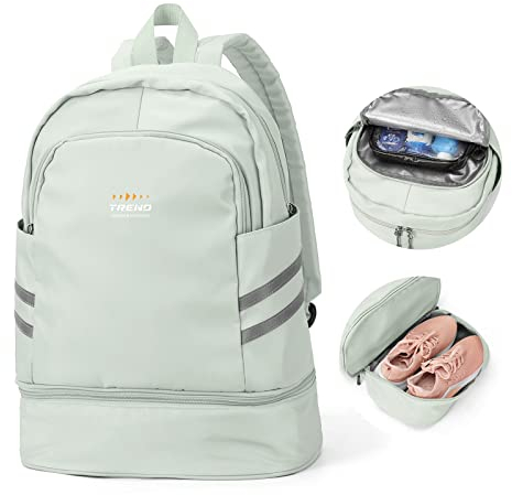 SZLX Sportrucksack für Frauen mit Schuhfach und Nasstasche Faltbarer Handgepäckrucksack Großer Reise-Laptop-Rucksack Wasserdichter Freizeitrucksack Sportrucksack Sporttasche für Schwimmen Yoga