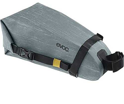 EVOC SEAT PACK WP 4, enkel sadelväska (lätt cykeltillbehör, vattentät cykelväska, bakre cykelväska, mått: 12 x 30 x 11 cm, vikt: 220 g, volym: 4 l), Stål