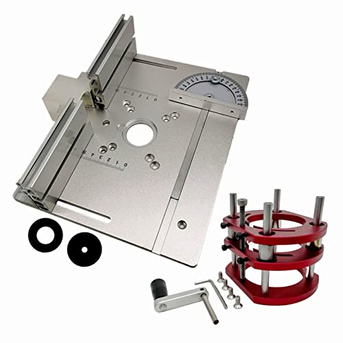 Mesa para Fresadora de Madera Base de Elevación de Fresado de Madera Eléctrica Placa Inserción para Fresadora Aluminio Multifuncional (Color : Silver, Size : 3PS)