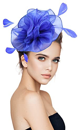 MILAX Fascinator Hochzeit Damen Fasching Kostüm Accessoires Ladies’ Cocktail Party Fascinator Headband Elegant Hair Accessory Hat for Cocktail Party Wedding 50er Jahre Fascinator Hut Für Frauen