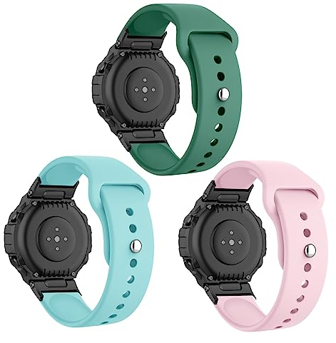 3-PCS Silikon Armbänder Kompatibel mit Amazfit T-Rex 2/ Amazfit T-Rex/T-Rex Pro Sport Textur Ersatzband Für Damen Herren Armband (F,T-Rex 2)