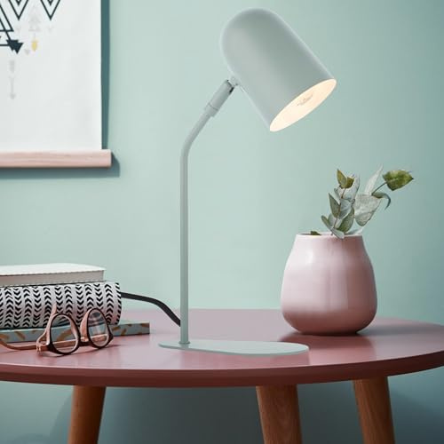 Lightbox Nachttischlampe in Matt Grün - 38 cm Höhe - skandinavische | Tischlampe, 38 cm Höhe, E14, Kopf schwenkbar, Metall, matt grün