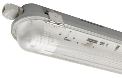 Ledvion - 1 pieza, pantalla estanca, 120cm, IP65, 12W, 160 lm/W, Blanco frío, 6500K, con sensor, lámpara de techo para garaje, de bodega, tubo led, almacén