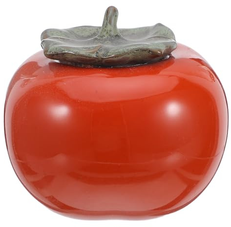 IMIKEYA Scatola di Tè per Tè e Snack, Facile da Pulire in Ceramica a Forma di Cachi Arancione, Barattolo Sigillato Decorazione Creativa per Matrimoni e Negozi