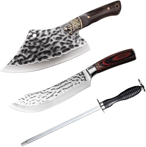 Edelstahl Küchenmesser Sets Ausbeinmesser Handgemachte Angelmesser Fleischerbeil Kochen im Freien Cutter Metzgermesser Cutter