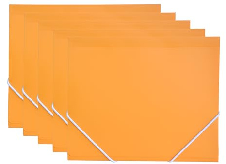 A5 Vital Colors Gummizugmappe, 100 % recycelbar, Quartilgröße, ideal für Rechnungen, Quittungen usw., robuster runder Gummizugverschluss, 51018 (5, Orange)