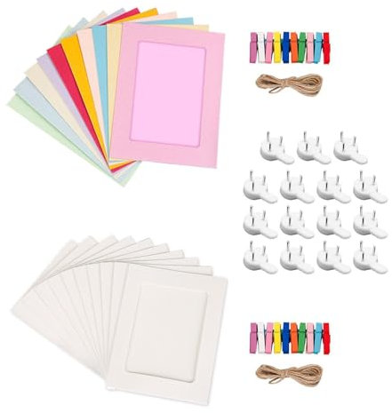 2 Set Di Cornici Di Carta, 15 Pezzi Di Chiodi Senza Traccia, Cornici Con Clips, Cornici Per Foto Da Parete, Cornici Per Foto Fai Da Te Cornici Di Decorazione Fotografica