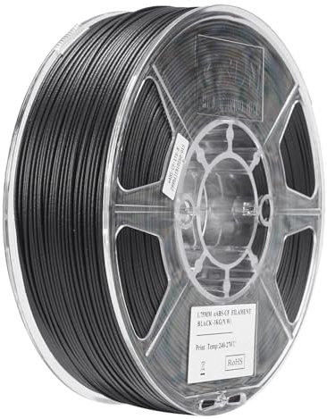 eSUN ABS Filament 1.75mm, ABS-CF Carbon Fiber Filled ABS Filament, 1KG Spule (2.2 LBS) 3D Druck Materialien für FDM 3D Drucker, Schwarz