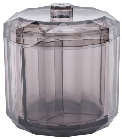 Qtip Holder Dispenser per Bastoncini di Cotone Dischetti di Cotone Picks per Filo Interdentale Acrilico Trasparente 3 Scomparti Coperchio Resistente All'acqua e Alla Polvere