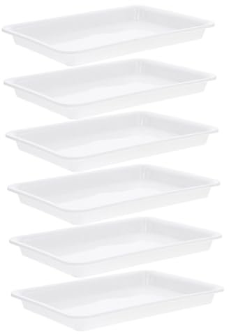 Mipcase Plateau de Plantation Rectangulaire Soucoupes Pratiques Empêchant Les Fuites d'eau 6 Pièces en PP Blanc pour Bonsaï et Pots de Fleurs pour Jardinage Intérieur et Extérieur