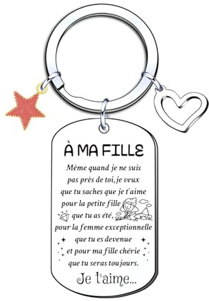 ZYMGUO Mon Fils Ma Fille je t’Aime Humour Porte-clés Message drôle Amour Idée Cadeau Original pour Femme Enfant Famille pour Anniversaire St Valentin Noël Déclaration Mère Père.