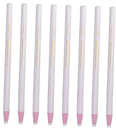 SHINEOFI 12pcs Peel off China Marker Wax Pencils White for Glass Fabric Metal Wood Marking Heat Erasable Fabric Pens