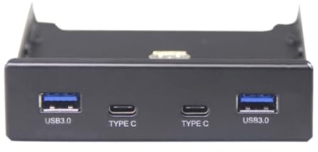 Wzxksoac Hub USB Hub USB C Unidad de Disquete de 3,5 Pulgadas Panel Frontal 2 Puertos USB 3.0 + 2 Puertos USB 3.1 Tipo C Conector de 20