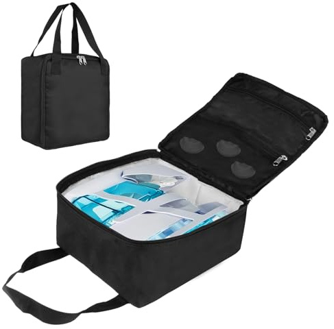 Travel Carrying Bag Compatible with Navage Nasal Irrigation System,Portable Countertop Caddy Neti Pot Storage Bag,Black Nose Cleaner Travel Case for Sinus Organizer with Hanging Strap.Bag Only.