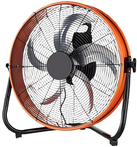 Industrial Drum Fan, High Velocity Floor Fan with 4 Speed, 130° Adjustable Tilt, Heavy Duty Metal Air Circulator for Warehouse, Workshop, Factory 20inch