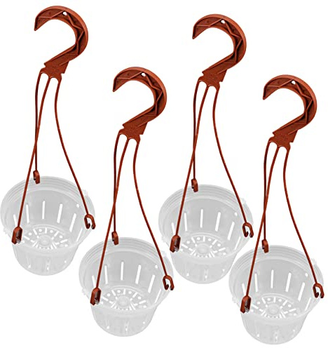 Milisten 4 Set Fioriera Appesa Trasparente per Gancio per Ed Esterni Design Moderno e Drenaggio