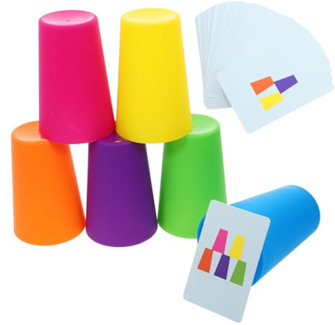 VICASKY Stapelbecher Spielset für Bunte Schnelle Stapelspielzeug Fördert Reaktionsgeschwindigkeit Hand Auge Koordination und Farberkennung für Drinnen und Draußen Lernspielzeug für