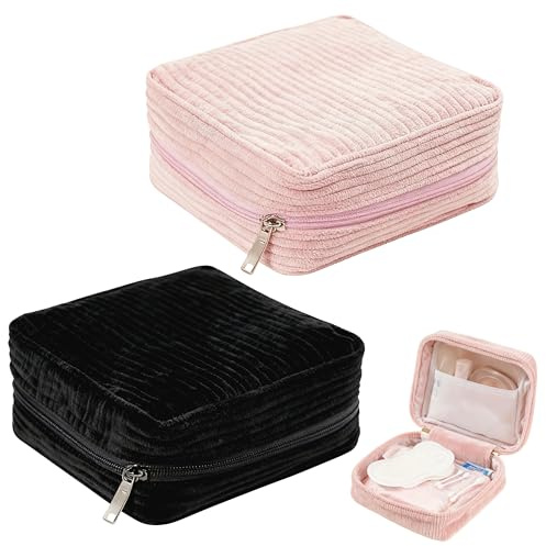 Bolsa higiénica para tampones, bolsa para períodos con cremallera, organizador para almohadillas de lactancia e higiene femenina, bolsa de emergencia para escuela y viaje, universal, compatible con