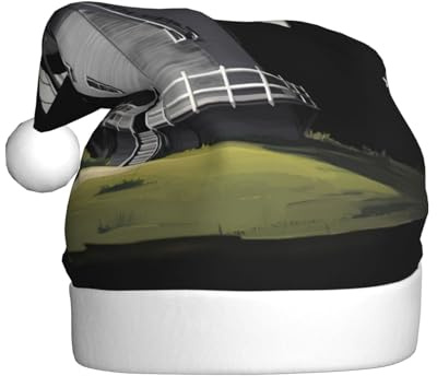 HYTTER Rotating windmill Prints Christmas Hat for Adult Soft and Fluffy Brim, Lightweight Comfort