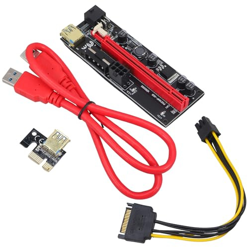 FONDOTIN Cable de Extensión Pcie Adecuado para Gamers y Entusiastas Multimedia con Conector 1x a 16x Material de Cobre y PVC para Tarjeta Gráfica
