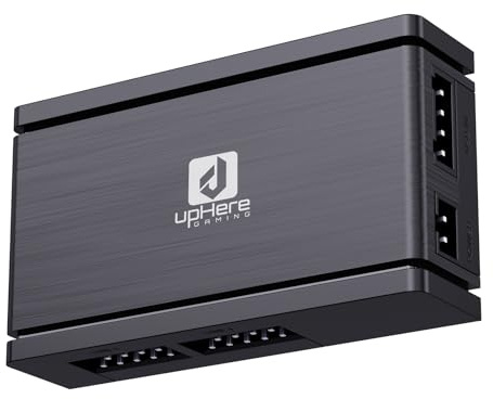 upHere 4-Port USB 2.0 Motherboard Hub - 4x 9-Pin USB 2.0 Ports, SATA Power Support, Magnetic Design, Expansion Hub Adapter 1 to 4 for CPU Air Coolers, CPU Liquid Coolers, Case Fans & PC Peripherals