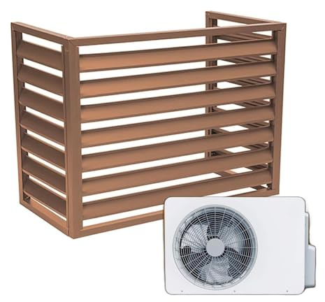 Cubierta de aluminio para aire acondicionado, cubierta protectora para bomba de calor al aire libre, separador de espacio, rejilla gris para bombas de calor de fuente de aire, resistente a la