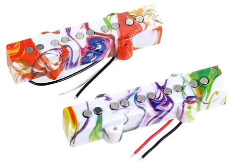 Tonabnehmer Set für Bassgitarre mit 5 Saiten, mit Alnico, 5 Magneten, wachsvergossen, geräuscharm, lebendig, mit Marmorabdeckungen, Gitarrenersatz, geräuscharm, hohe Ausgangsleistung
