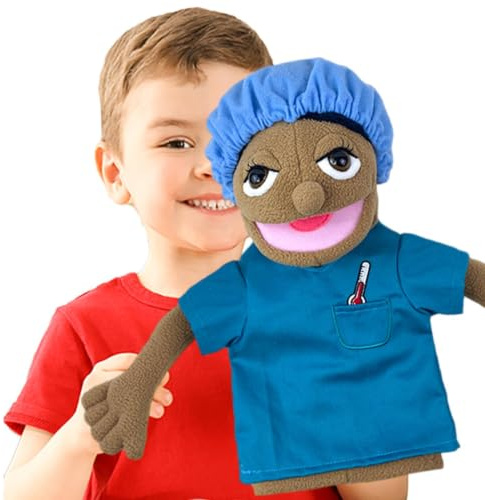 Plysch handdocka, fylld handdocka Teater Show Time Puppet