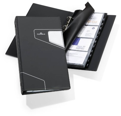 Durable Visitenkartenringbuch Visifix Pro, mit 25 Hüllen für 200 Visitenkarten, anthrazit, 246158