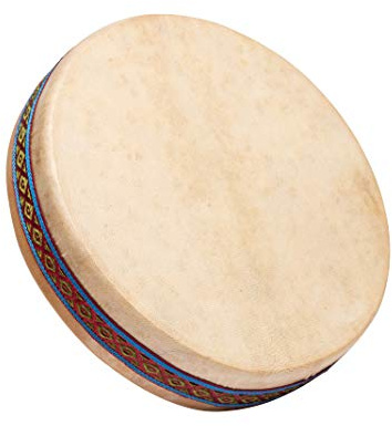 FUZEAU - 70625 - Ocean Drum - Ocean Drum - Trommel mit Naturhaut Ø 25 cm - Imitiert den Klang des Meeres - Entspannung - Musiktherapie - Naturambiente - ab 5 Jahren, Beige (Assorted)