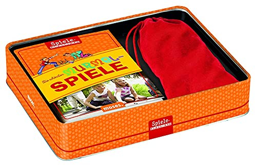 Moses 23405686 Die schönsten Murmelspiele im Set | Spiele-Klassiker in der Metalldose | Mit Buch und 21 Glasmurmeln im Säckchen: Spiele-Klassiker - bunte Glasmurmeln - Spielanleitungen