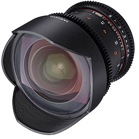 Samyang F1312601101 - Objetivo para vídeo VDSLR para Canon EF (Distancia Focal Fija 14mm, Apertura T3.1-22 ED AS IF UMC II), Negro