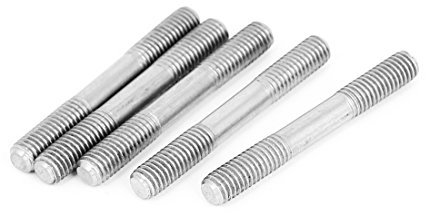 Sourcingmap M5x40mm 304 Stainless Steel Double End Threaded Stud Screw Bolt 5Pcs