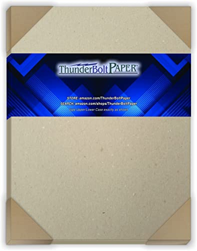 ThunderBolt Paper 25 Sheets Chipboard 46pt (point) 8 X 10 Inches Heavy Weight Frame|Photo Size .046 Caliper Thick Cardboard Craft|Packing Brown Kraft Paper Board