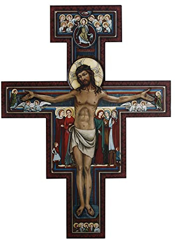 Gerffert Marco Sevelli Collection - San Damiano Wooden Crucifix with Hanger, 31-Inch