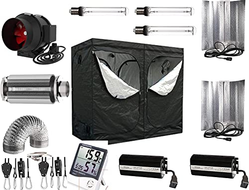 Growbox komplett Set Pro 2 x 600 W dimmbar NDL + MH 240x120x200 cm