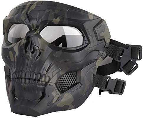 Taktische Airsoft Schädel Masken Vollgesichts-, Erwachsenen Deluxe Maske Augenschutz Für Halloween BB Paintball Gun Patriots CS Spiel Cosplay Party Halloween Cosplay Zombie Scary Skeleton Masken
