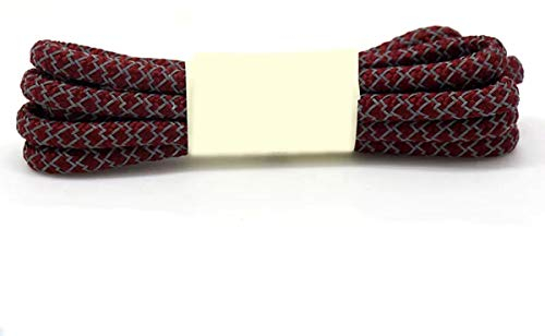 TikTako 1Pair Reflective Schnürsenkel Runde Sneakers Outdoor Sports Schnürsenkel Länge, Dunkelrot, 160cm