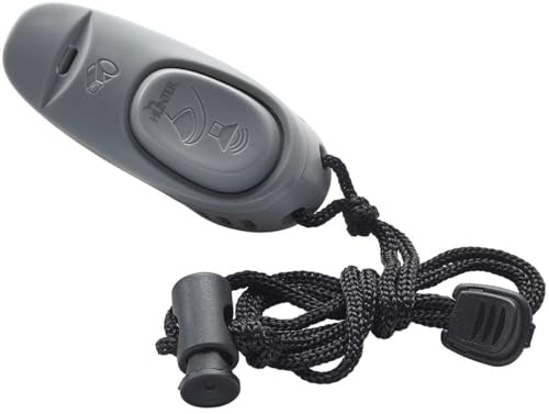 HUNTER 2in1 Clicker mit Umhängeband, Hundepfeife, 8 x 4 cm, grau Größe one-Size