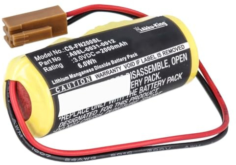 PLC Batterie kompatibel mit GE A02B-0200-K102 - Li-MnO2 2000mAh - für Fanuc CNC 16i, CNC 18i, 21i-A, Digital Servo Adapter