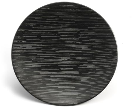 Médard de Noblat - Assiette dessert - D20 cm - Magma - Grès - Lot de 6 - Noir