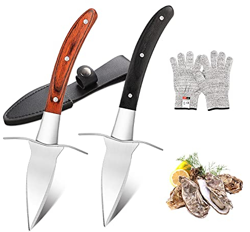 Rerted Austernmesser, Austernmesser, Handschuhe, schnittfest, Level 5, Schutz für Meeresfrüchte, Edelstahl, Austermesser – durchdachtes Geschenk für Meeresfrüchte-Liebhaber