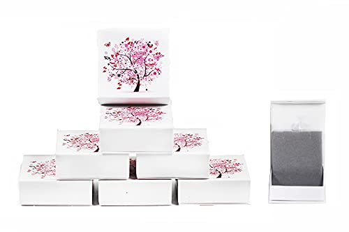 findout jewellery boxes, 6pcs carboard jewellery gift boxes, necklace boxes, life tree Personalised plum flower tree Printed Jewellery Boxes, gift box (pink tree necklace box)