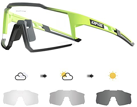 KAPVOE Photochromic Cycling Glasses Men Women MTB BMX Clear Sports Sunglasses Running K9022