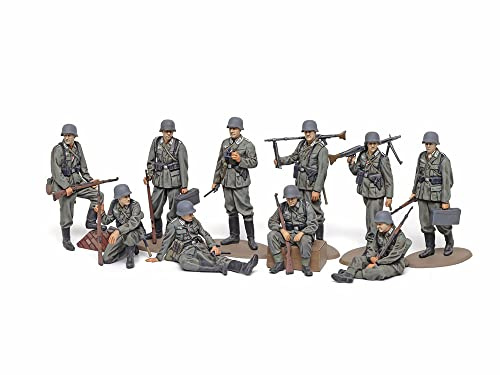 TAMIYA 32602 1:48 Fig.-Set Dt. Infanterie (10) - originalgetreue Nachbildung, Plastik Bausatz, Basteln, Modellbausatz, Zusammenbauen, unlackiert