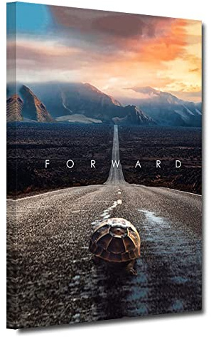 ZHONGYUTONG Mindset Forward Leinwanddruck Inspirierende Bilder Wand Poster Modernes Schlafzimmer Büro Wohnzimmer Heimdekoration (40x60cm, Rahmen)