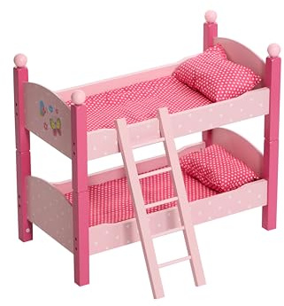 Bayer Chic 2000® Papilio - Cama Doble para muñecas con Escalera y Ropa de Cama, para muñecas de hasta 48 cm, Accesorios para muñecas de Madera