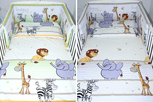 Primawela Baby Bettwäsche - Safari - Kinderbettwäsche Babybettwäsche mit Kissenbezug Baumwolle (Grün, 90 x 120 cm)