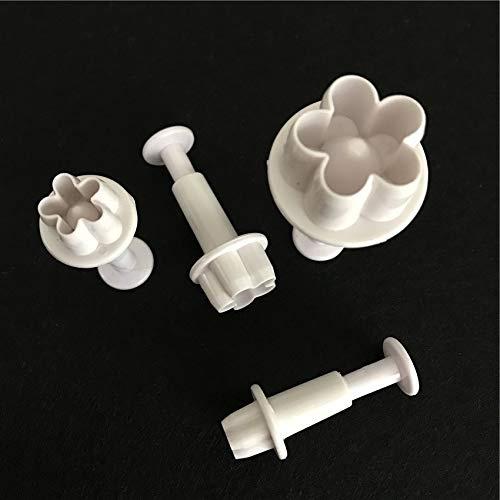 Lipfer 4pcs/set Plum Blossom Flower Plunger Fondant Cutter Sugarcraft Cake Decorating Tools Cookie Stamper Baking Accessories